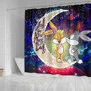 Bunny Couple Love You To The Moon Galaxy Shower Curtain Nearkii