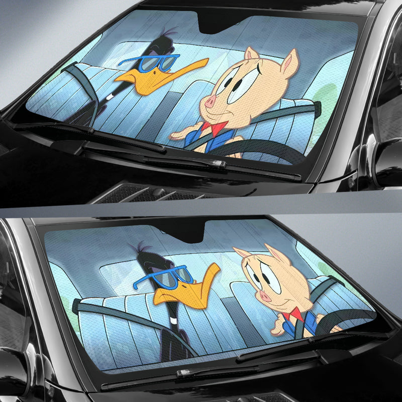 Looney Tunes Funny Daffy Duck Porky Funny Car Auto Sunshades Nearkii
