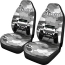 White Jeep Camouflage Premium Custom Car Seat Covers Decor Protectors Nearkii