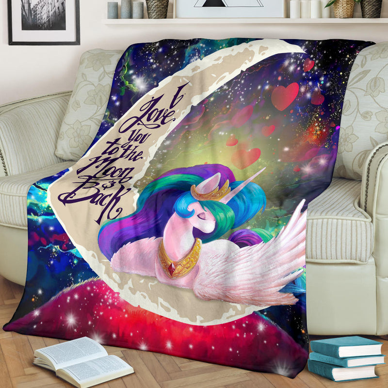 Beauty Unicorn Love You To The Moon Galaxy Blanket Nearkii