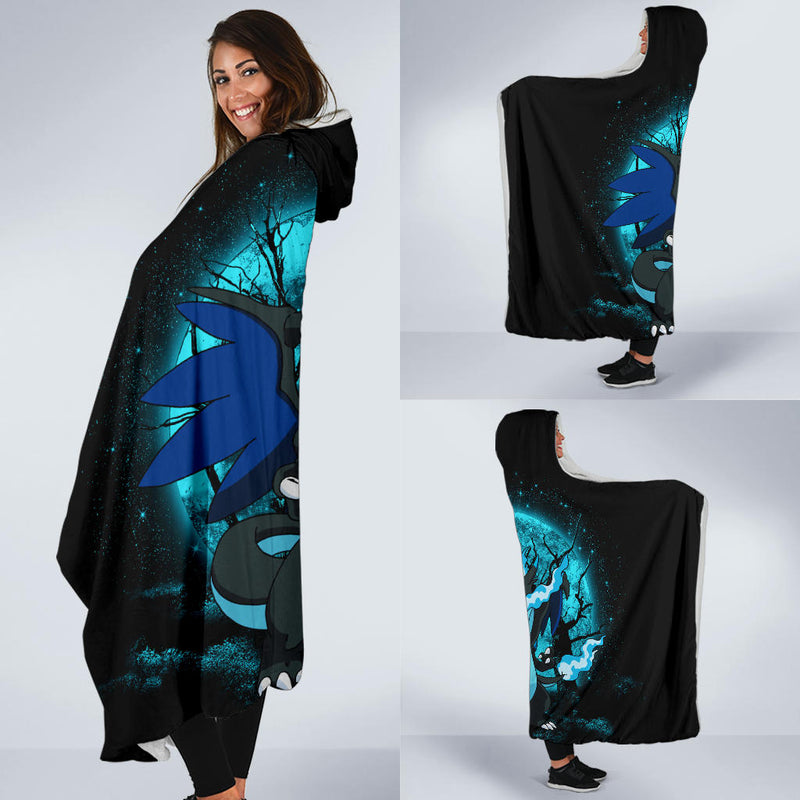 Charizard Mega X Moonlight Economy Hooded Blanket Nearkii