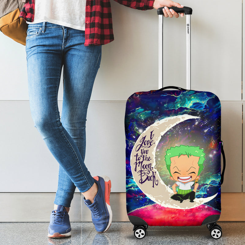 Zoro One Piece Love You To The Moon Galaxy Luggage Cover Suitcase Protector Nearkii