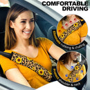 Sunflower Leopard Premium Custom Car Seat Belt Covers Nearkii