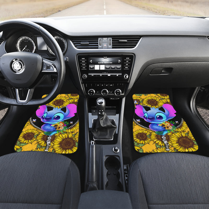 Stitch Sunflower Zipper Car Floor Mats Car Accessories Nearkii
