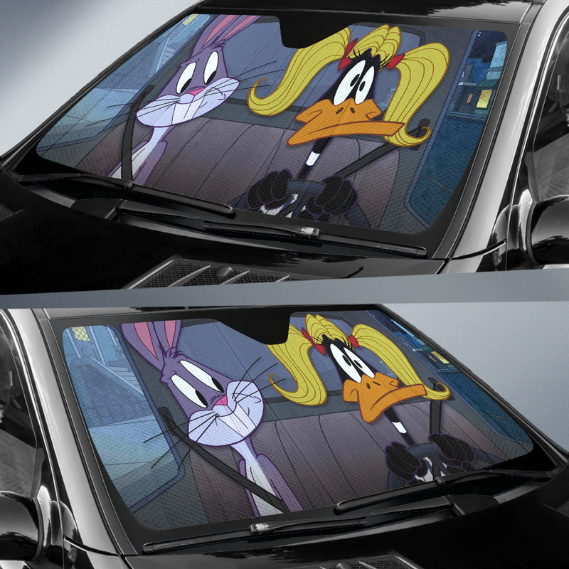 Looney Tunes Daffy Duck Bugs Bunny Driving Funny Car Auto Sunshades Nearkii