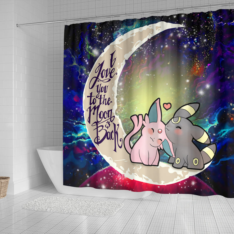 Pokemon Espeon Umbreon Love You To The Moon Galaxy Shower Curtain Nearkii