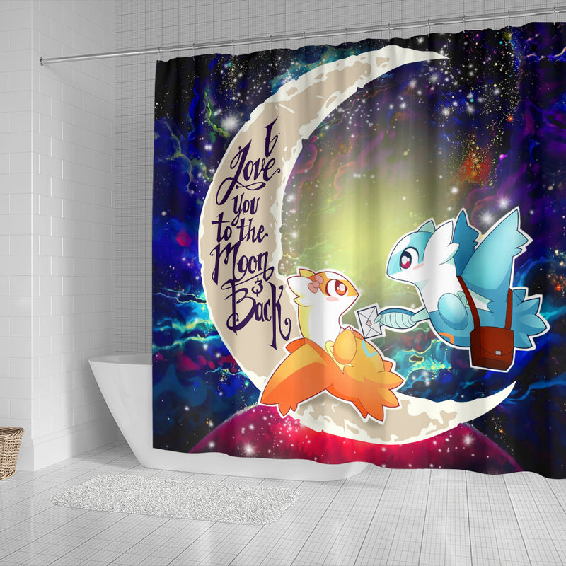 Pokemon Couple Latios Latias Love You To The Moon Galaxy Shower Curtain Nearkii