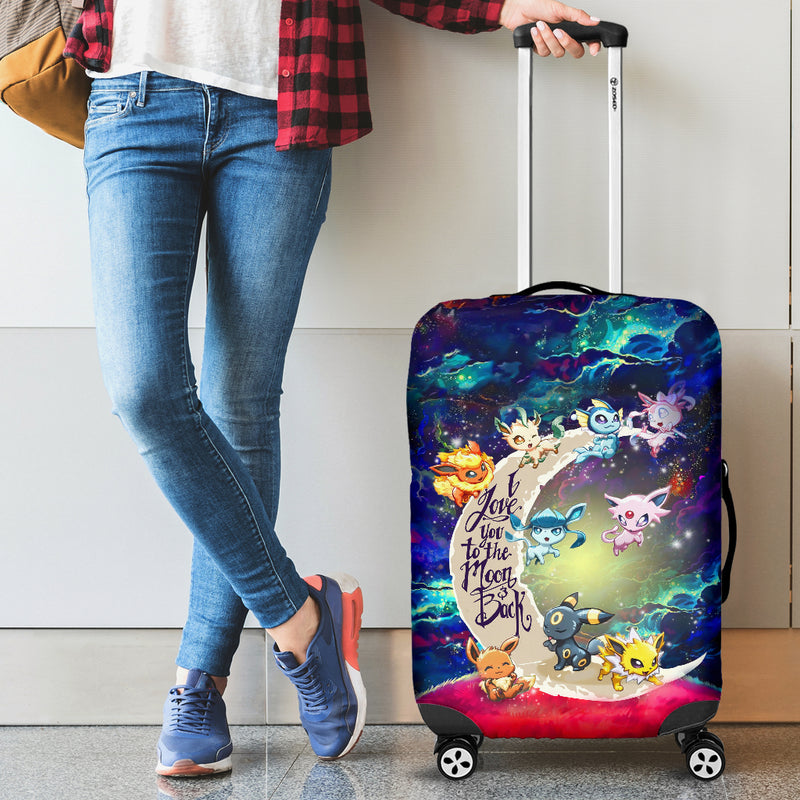 Eevee Evolution Pokemon Love You To The Moon Galaxy Luggage Cover Suitcase Protector Nearkii