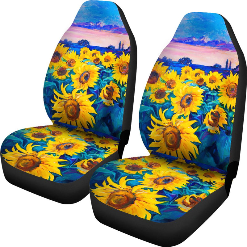 Best New Painting Sunflower Premium Custom Car Seat Covers Decor Protector Nearkii