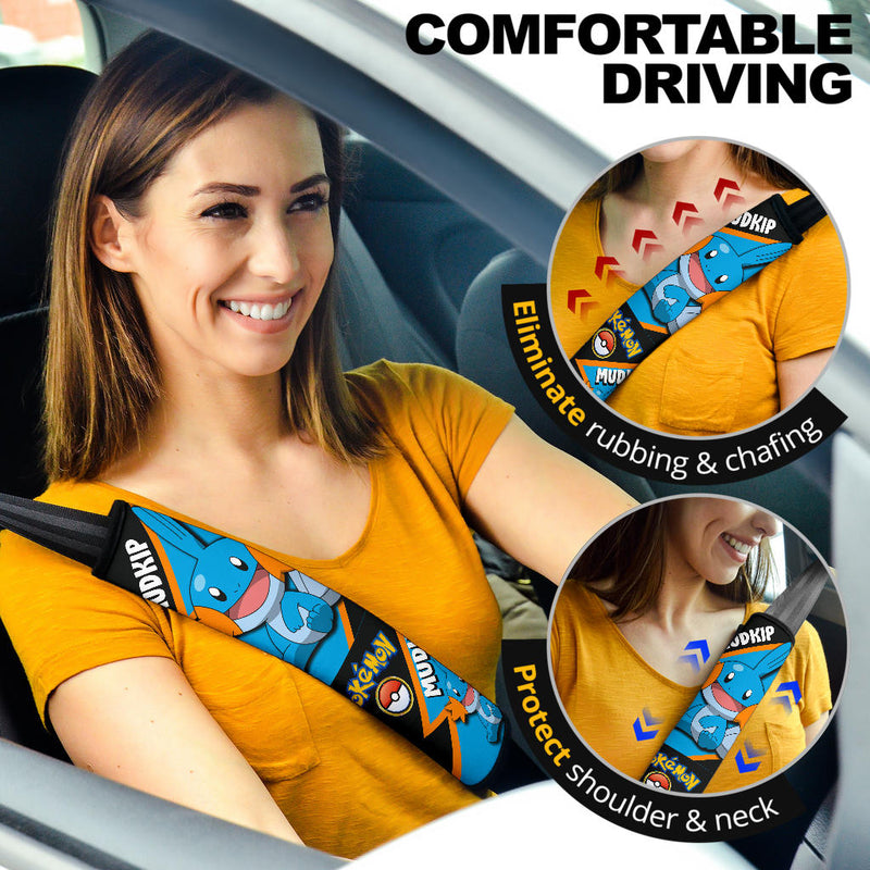 Mudkip car seat belt covers Anime Pokemon Custom Car Accessories Nearkii