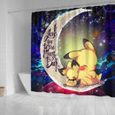 Pikachu Pokemon Sleep Love You To The Moon Galaxy Shower Curtain Nearkii