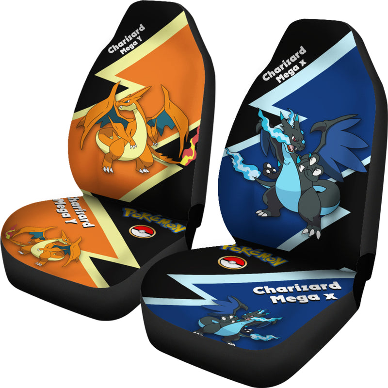 Mega Charizard X And Y Pokemon Premium Custom Car Seat Covers Decor Protectors Nearkii