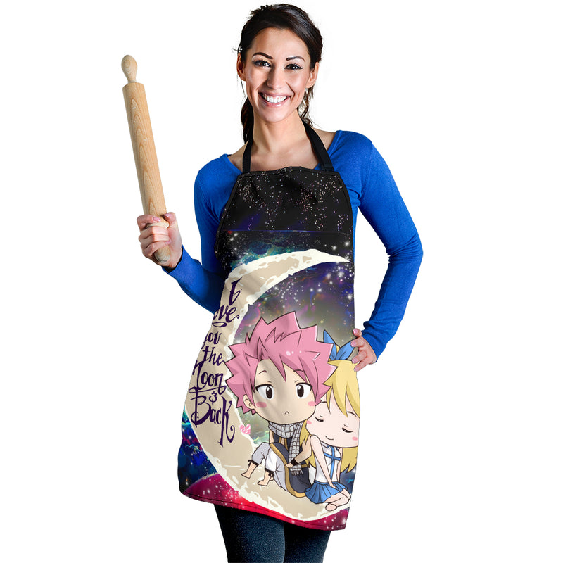 Natsu Fairy Tail Anime Love You To The Moon Galaxy Custom Apron Best Gift For Anyone Who Loves Cooking