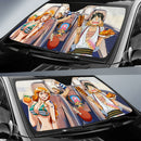 One Piece Anime Luffy Nami Chopper And Usopp Driving Car Auto Sunshades Nearkii