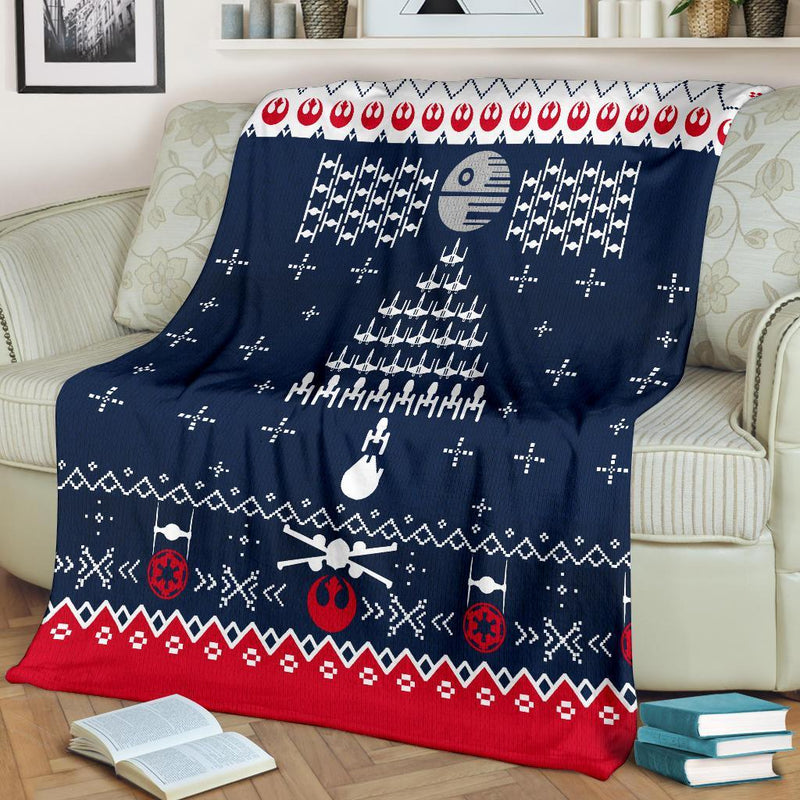 Star Wars Spaceship Ugly Christmas Custom Blanket Home Decor Nearkii