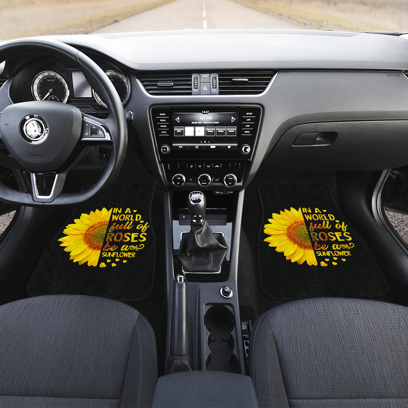 Sunflowers In A World Front And Back Car Mats (Set Of 4) Nearkii