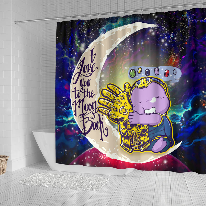 Cute Thanos Love You To The Moon Galaxy Shower Curtain Nearkii