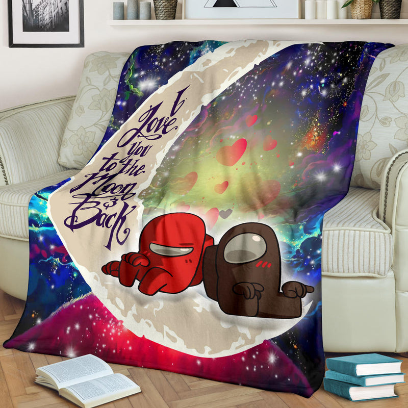 Among Us Couple Love You To The Moon Galaxy Premium Blanket Nearkii