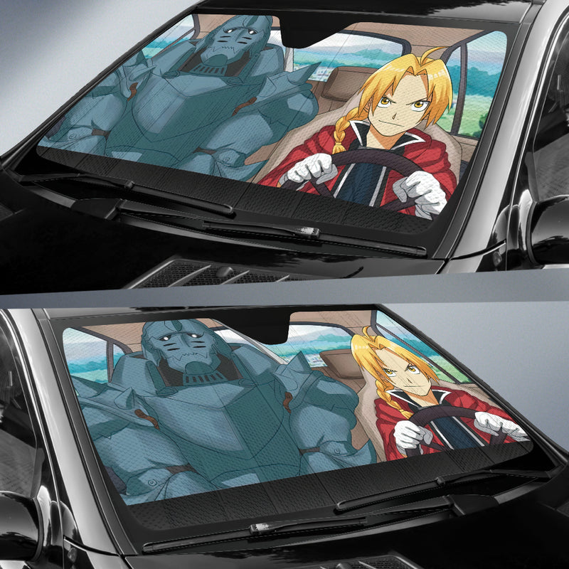 Fullmetal Alchemist Anime Edward And Alphonse Car Auto Sunshades Nearkii