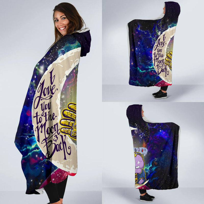 Cute Thanos Love You To The Moon Galaxy Economy Hooded Blanket Nearkii