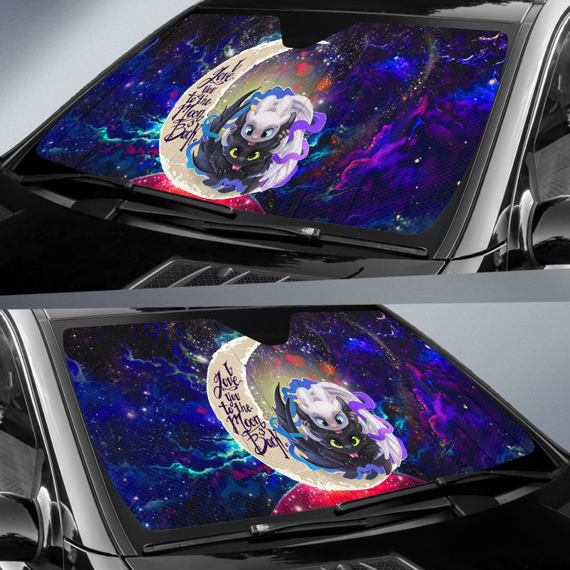 Toothless And Light Fury How To Train Your Dragon Love You To The Moon Galaxy Car Auto Sunshades Nearkii