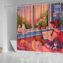 Lofi Girl Drawing Shower Curtain Nearkii