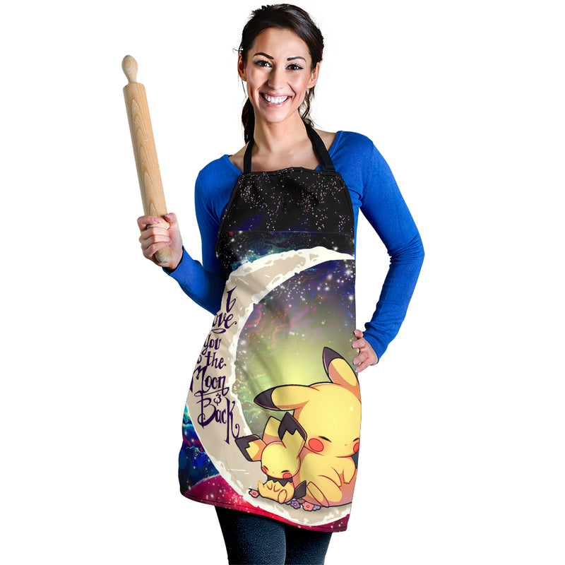 Pikachu Pokemon Sleep Love You To The Moon Galaxy Custom Apron Best Gift For Anyone Who Loves Cooking