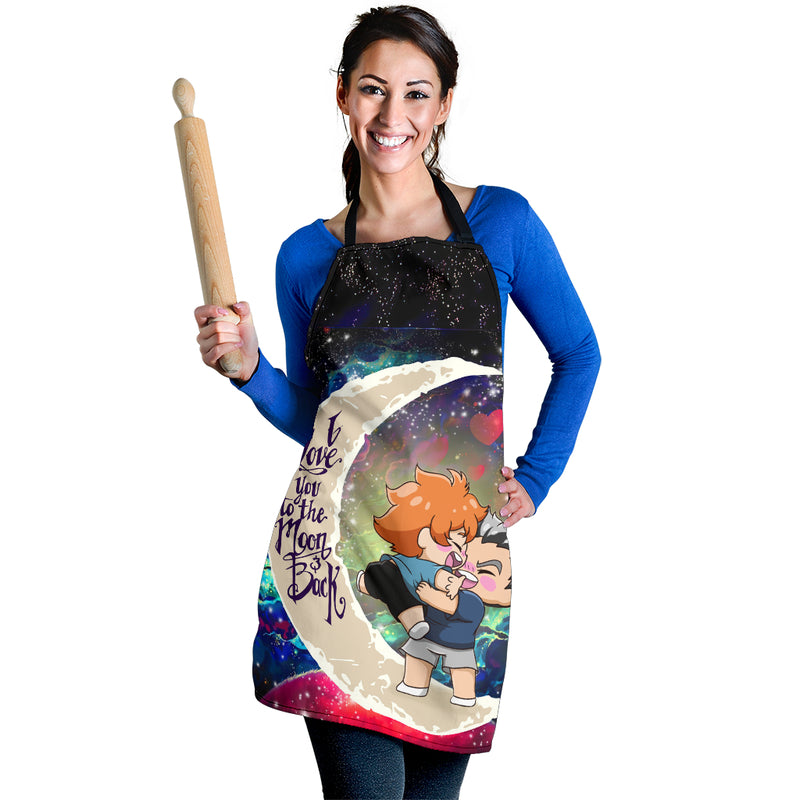 Bokuhina Love You To The Moon Galaxy Custom Apron Best Gift For Anyone Who Loves Cooking Nearkii
