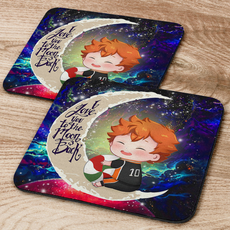 Cute Hinata Haikyuu Love You To The Moon Galaxy Square Coasters