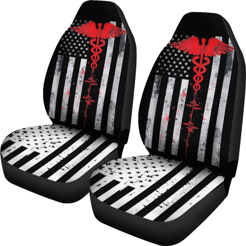 Best Patriot Apparel Nurse Thin Red Line Us Flag Premium Custom Car Seat Covers Decor Protector Nearkii