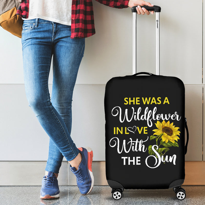 Sunflowers She Was A Wildflower Luggage Cover Suitcase Protector Suitcase Protector Nearkii