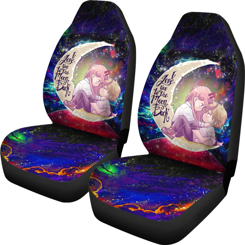 Chainsaw Man Denji X Power Love You To The Moon Galaxy Premium Custom Car Seat Covers Decor Protectors Nearkii