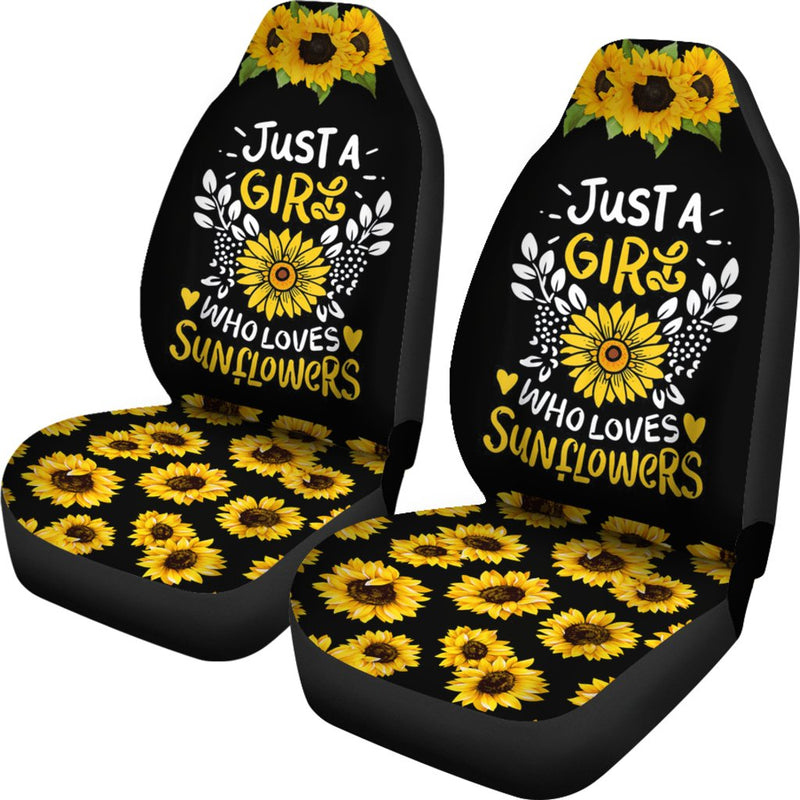 Best Just A Girl Sunflower Florist Premium Custom Car Seat Covers Decor Protector Nearkii