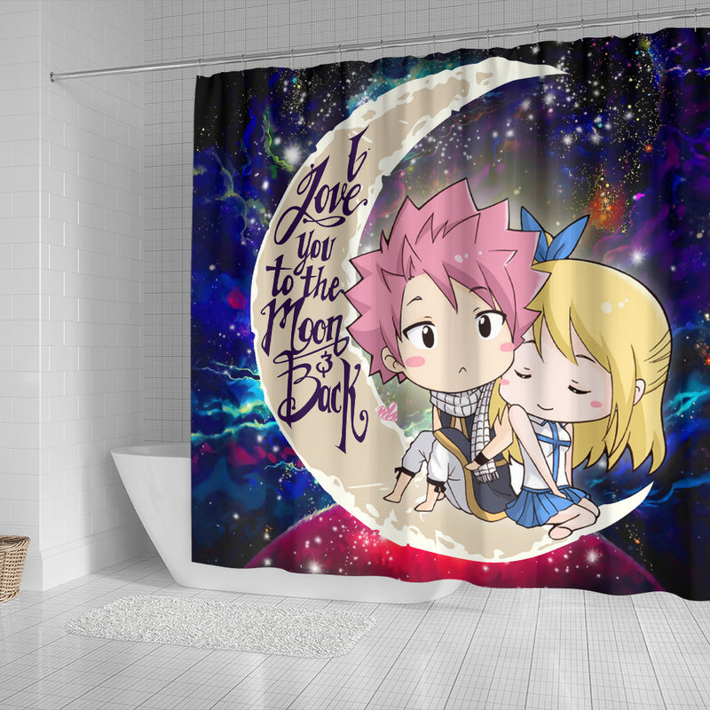Natsu Fairy Tail Anime Love You To The Moon Galaxy Shower Curtain Nearkii
