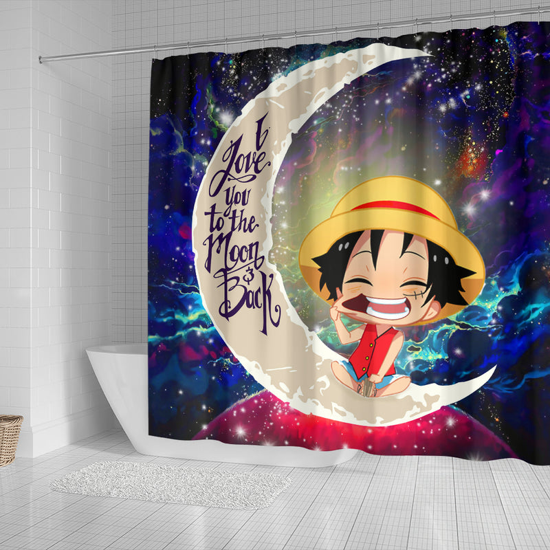 Luffy One Piece Love You To The Moon Galaxy Shower Curtain Nearkii