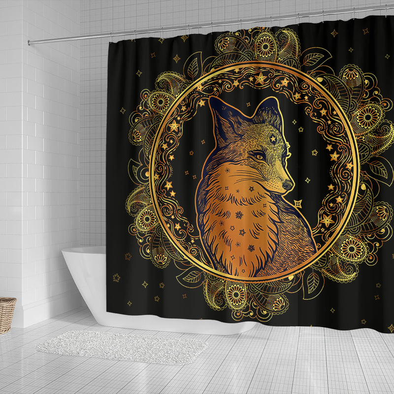 Mandala Fox Shower Curtain Nearkii
