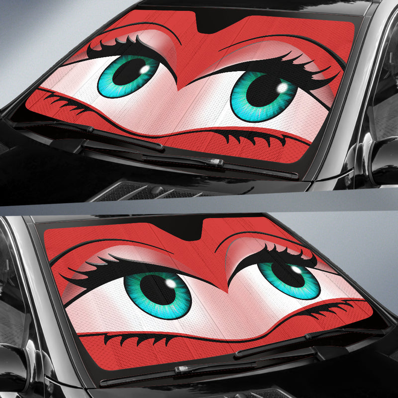 Funny Cute Anime Lady Cartoon Girly Red Car Auto Sunshades Nearkii