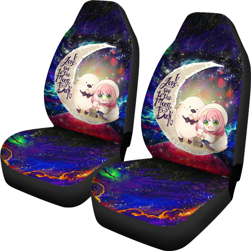 Anya Spy X Family Dog Love You To The Moon Galaxy Premium Custom Car Seat Covers Decor Protectors Nearkii