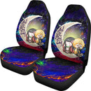 Zenitsu And Nezuko Chibi Demon Slayer Love You To The Moon Galaxy Car Seat Covers