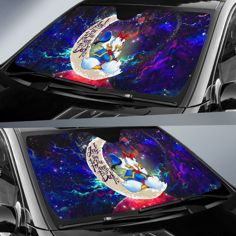 Couple Cute Duck Couple Love You To The Moon Galaxy Car Auto Sunshades Nearkii