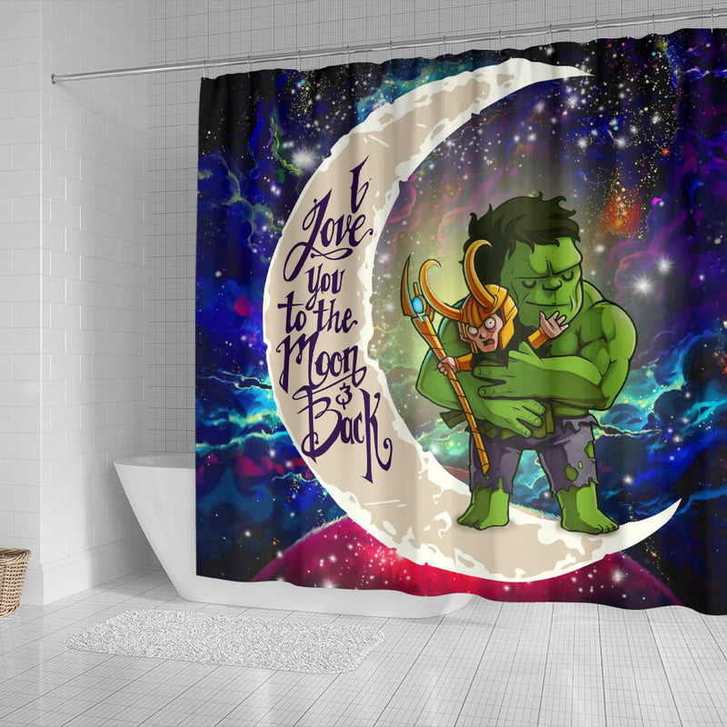 Hulk And Loki Love You To The Moon Galaxy Shower Curtain Nearkii