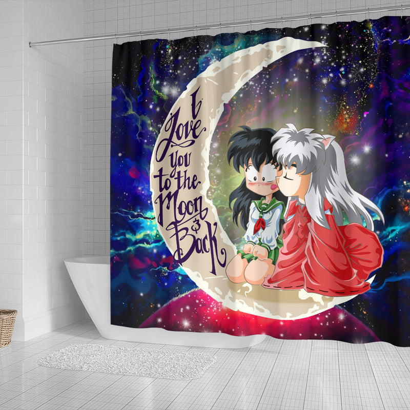 Inuyasha Couple Love You To The Moon Galaxy Shower Curtain Nearkii