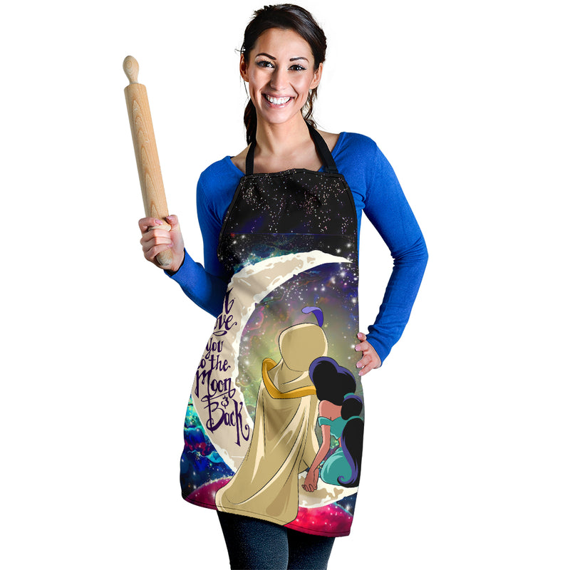 Aladin Couple Love You To The Moon Galaxy Custom Apron Best Gift For Anyone Who Loves Cooking Nearkii