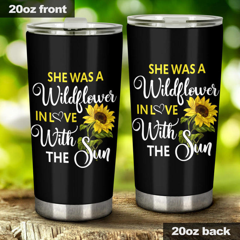 Sunflowers She Was A Wildflower Tumbler