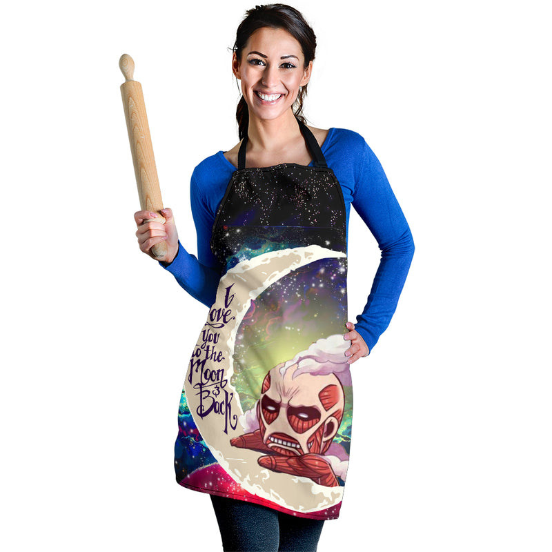 Attack on titan Love You To The Moon Galaxy Custom Apron Best Gift For Anyone Who Loves Cooking Nearkii