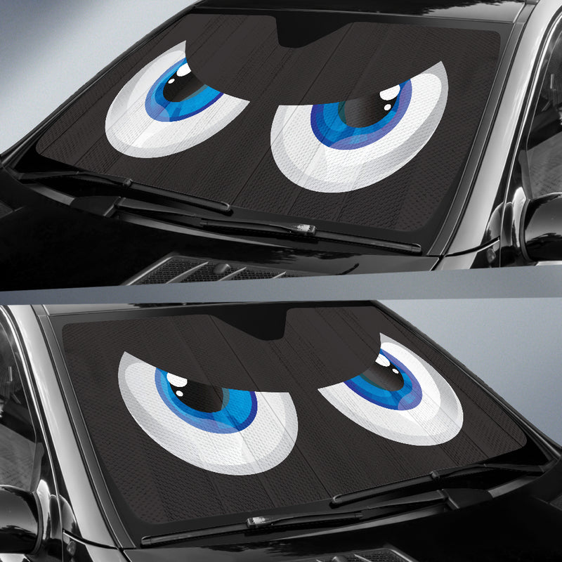 Cartoon Funny Angry Blue Eyes Car Auto Sun Shades Windshield Accessories Decor Gift Nearkii