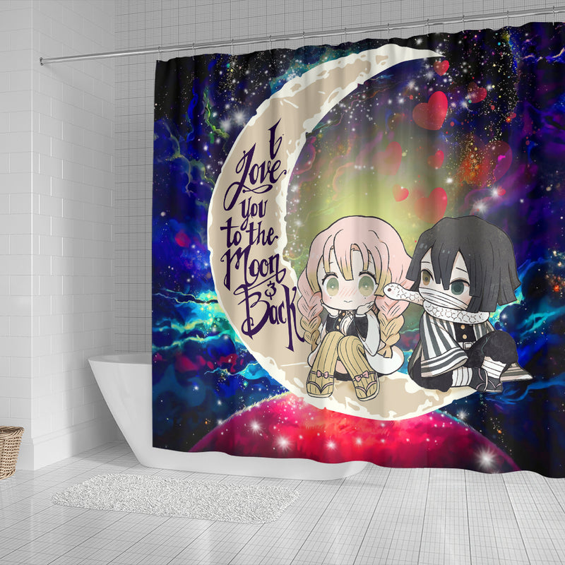 Kanroji And Kaburamaru Demon Slayer Love You To The Moon Galaxy Shower Curtain Nearkii