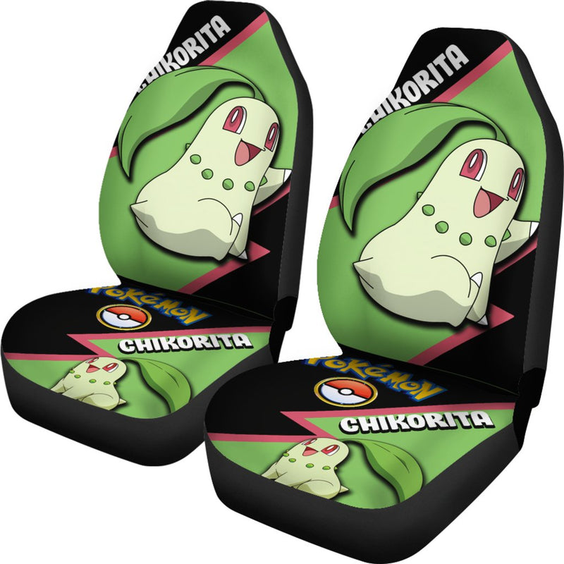 Chikorita Car Seat Covers Custom Anime Pokemon Car Accessories Nearkii