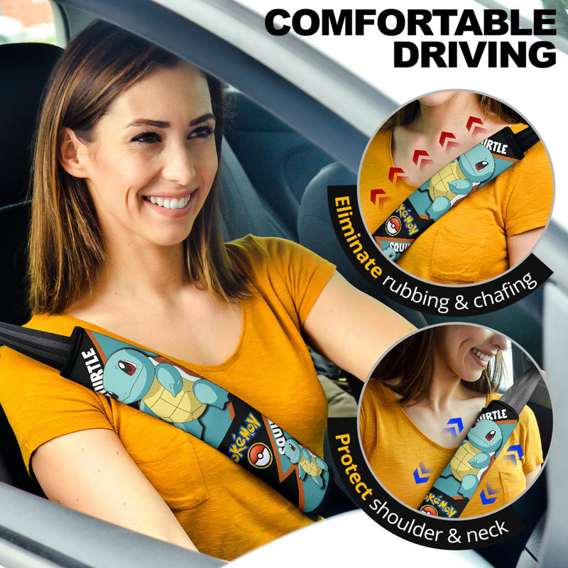 Squirtle car seat belt covers Anime Pokemon Custom Car Accessories Nearkii