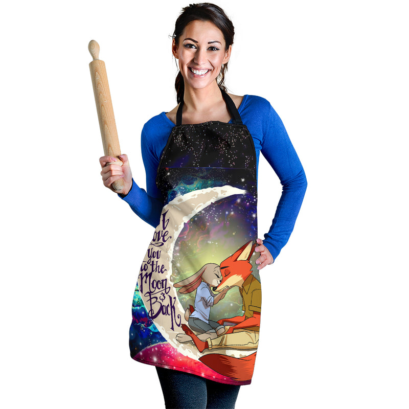Fox Couple Love You To The Moon Galaxy Custom Apron Best Gift For Anyone Who Loves Cooking